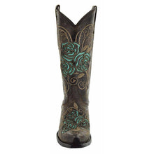 Load image into Gallery viewer, Turquoise Rose Inlayed Women's Cowgirl Boots (M50032)