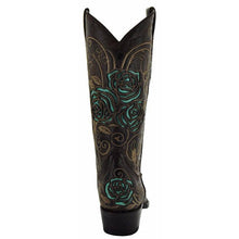 Load image into Gallery viewer, Turquoise Rose Inlayed Women's Cowgirl Boots (M50032)