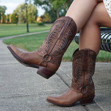 Load image into Gallery viewer, Women's Harness Boots | Brown Leather Harness Boots (M50039)