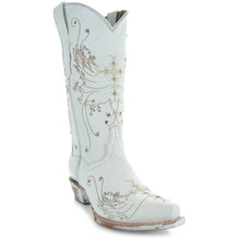 Load image into Gallery viewer, White Rhinestone Cowgirl Boots (Wedding Cowgirl Boots)