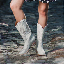 Load image into Gallery viewer, White Rhinestone Cowgirl Boots (Wedding Cowgirl Boots)