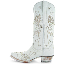 Load image into Gallery viewer, White Rhinestone Cowgirl Boots (Wedding Cowgirl Boots)