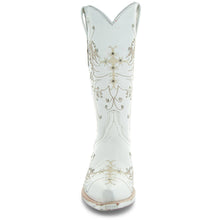 Load image into Gallery viewer, White Rhinestone Cowgirl Boots (Wedding Cowgirl Boots)