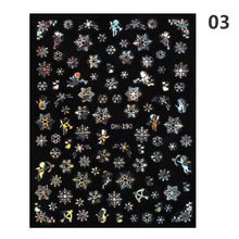 Load image into Gallery viewer, Sparkly Gold Bronzing Christmas 3D Snowflake Nail Stickers Colorful Sliver Glitter Xmas Elk Deer Socks Transfer Foil For Nails Snowflake Nail Art Stickers Decals Christmas Nail 3D Self Adhesive Nail Stickers for Acrylic Nails Snowflake Winter Slider
