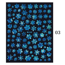 Load image into Gallery viewer, Sparkly Gold Bronzing Christmas 3D Snowflake Nail Stickers Colorful Sliver Glitter Xmas Elk Deer Socks Transfer Foil For Nails Snowflake Nail Art Stickers Decals Christmas Nail 3D Self Adhesive Nail Stickers for Acrylic Nails Snowflake Winter Slider