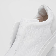 Load image into Gallery viewer, 65-225-WHT SPETTACOLARE Italian Pebble Grain Calfskin Sneakers White