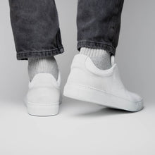 Load image into Gallery viewer, 65-225-WHT SPETTACOLARE Italian Pebble Grain Calfskin Sneakers White