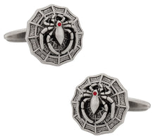 Load image into Gallery viewer, Spider on Web Cufflinks