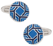 Load image into Gallery viewer, Spinning Blue Cufflinks