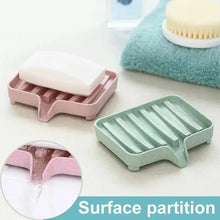 Load image into Gallery viewer, Sponge Holder PP Wheat Straw Storage Rack Drain Soap Box Tray Soapbox 1 Pcs Shower Soap Tray Tool Soap Dish Plate Holder Waterfall Draining Soap Sponge Holder for Shower Kitchen Sink Bathroom Laundry Countertop Face Body Bath Soap, Soap-Saving Dish