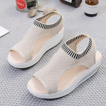 Load image into Gallery viewer, Sport Women's Comfortable Footwear Summer Platform Sandals Shoes Female Slip On Peep Toe Knitted Footwear Summer Sandals Women Shoes Female Slip On Elegant Sneakers