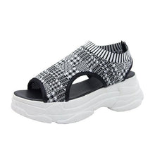 Load image into Gallery viewer, Sport Women's Comfortable Footwear Summer Platform Sandals Shoes Female Slip On Peep Toe Knitted Footwear Summer Sandals Women Shoes Female Slip On Elegant Sneakers