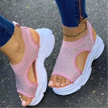 Load image into Gallery viewer, Sport Women's Comfortable Footwear Summer Platform Sandals Shoes Female Slip On Peep Toe Knitted Footwear Summer Sandals Women Shoes Female Slip On Elegant Sneakers