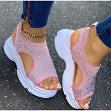 Load image into Gallery viewer, Sport Women's Comfortable Footwear Summer Platform Sandals Shoes Female Slip On Peep Toe Knitted Footwear Summer Sandals Women Shoes Female Slip On Elegant Sneakers