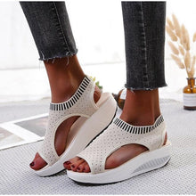 Load image into Gallery viewer, Sport Women's Comfortable Footwear Summer Platform Sandals Shoes Female Slip On Peep Toe Knitted Footwear Summer Sandals Women Shoes Female Slip On Elegant Sneakers