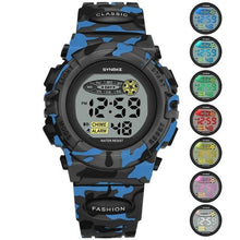 Load image into Gallery viewer, Sports Military Kids Digital Watches Student Childrens Watch Fashion Luminous Led Alarm Camouflage Green Waterproof Digital Sport Watches For Kids Birthday Presents Gifts