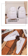 Load image into Gallery viewer, Spring Fashion Breathble Women Sneakers Leather Platform Shoes Women Lace Up Casual Shoes White Fashion Sneakers White PU Leather Platform Sneaker For Women Lace Up Walking Sneakers