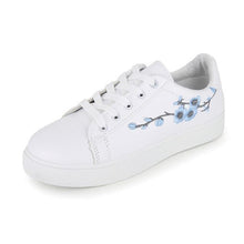 Load image into Gallery viewer, Spring Fashion Breathble Women Sneakers Leather Platform Shoes Women Lace Up Casual Shoes White Fashion Sneakers White PU Leather Platform Sneaker For Women Lace Up Walking Sneakers