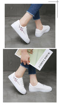 Load image into Gallery viewer, Spring Fashion Breathble Women Sneakers Leather Platform Shoes Women Lace Up Casual Shoes White Fashion Sneakers White PU Leather Platform Sneaker For Women Lace Up Walking Sneakers