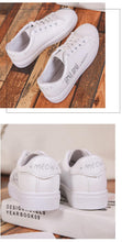 Load image into Gallery viewer, Spring Fashion Breathble Women Sneakers Leather Platform Shoes Women Lace Up Casual Shoes White Fashion Sneakers White PU Leather Platform Sneaker For Women Lace Up Walking Sneakers