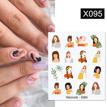 Load image into Gallery viewer, Spring Simple Green Theme Water Decal Sticker Flower Leaf Tree Summer Slider For Manicuring Nail Art Watermarks Art Decoration Manicure Tools Nail Watermark Decals iridescent Decoration Nail Self-Adhesive Decals Nail Stickers Water Transfer Fresh Nail