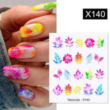 Load image into Gallery viewer, Spring Simple Green Theme Water Decal Sticker Flower Leaf Tree Summer Slider For Manicuring Nail Art Watermarks Art Decoration Manicure Tools Nail Watermark Decals iridescent Decoration Nail Self-Adhesive Decals Nail Stickers Water Transfer Fresh Nail