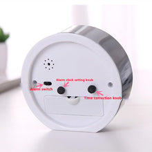 Load image into Gallery viewer, Square Round Small Alarm Clock Snooze Silent Sweeping Wake Up Table Clock Travel Alarm Clock Analog Small Simple Battery Operated Clock Non Ticking Alarm Clock Snooze Light Functions Bedside Table Clock Battery Powered Compact Portable Travel Alarm Clock