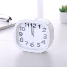 Load image into Gallery viewer, Square Round Small Alarm Clock Snooze Silent Sweeping Wake Up Table Clock Travel Alarm Clock Analog Small Simple Battery Operated Clock Non Ticking Alarm Clock Snooze Light Functions Bedside Table Clock Battery Powered Compact Portable Travel Alarm Clock
