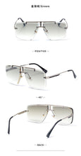 Load image into Gallery viewer, Square Sunglasses for Men Classic Oversized Sun Glasses Men And Women New Fashionable Street Snap Style New Frameless Sunglasses New Popular Square Shape Sunglasses For Men & Women