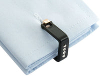 Load image into Gallery viewer, Square Wrap Black Metal Crystal Cufflinks