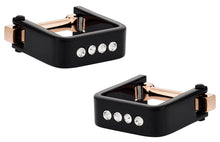 Load image into Gallery viewer, Square Wrap Black Metal Crystal Cufflinks