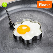 Load image into Gallery viewer, Stainless Steel 5 Style Fried Egg Pancake Shaper Omelet Mold Mould Frying Egg Cooking Tools Kitchen Accessories Gadget Rings Stainless Steel Fried Egg Ring Mold Omelette Pancake Rings Cute Shape Egg Mold Cooking Tools