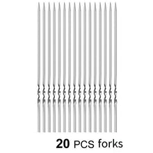 Load image into Gallery viewer, Stainless Steel Barbeque Skewer Storage Tube Reusable Grill Sticks Flat BBQ Fork BBQ Utensil Kitchen Outdoor Camping Accessories Kebab Skewers with Portable Metal Storage Tube Reusable for Grilling Barbecue Kitchen Party and Outdoor Cooking