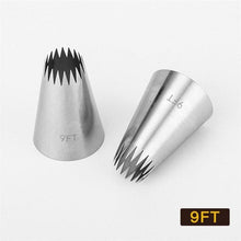 Load image into Gallery viewer, Stainless Steel Extra Large Icing Piping Nozzle Tips Cookie Cake Cream Fondant Nozzle Tubes Cake Decorating Tools Large Piping Cakes Decoration Set Nozzles Tips