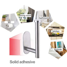 Load image into Gallery viewer, Stainless Steel Nail-free Wall Mounted Toilet Paper Holder Kitchen Tissue Paper Holder Toilet Roll Dispenser For Bathroom Toilet Paper Holder Toilet Paper roll Holder Self Adhesive+Super Glue Stainless Steel No Drilling For Bathroom Bedroom Kitchen