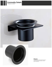 Load image into Gallery viewer, Stainless Steel Toilet Brush Holder Black Wall Mounted Toilet Bowl Brush Holder For Bathroom Cleaning Kit