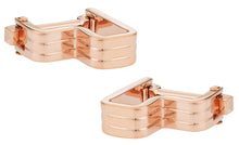 Load image into Gallery viewer, Step Ribbed Rose Gold Cufflinks