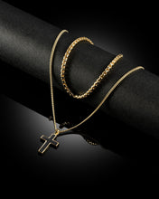 Load image into Gallery viewer, Stone Cross Pendant - Gold Set