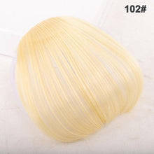 Load image into Gallery viewer, Straight Light Brown Dark Brown Blunt Air Bangs Front Hair Fringes bangs Clip in Neat Women Fringes Natural Flat Neat Bangs With Temples For Women One Piece Hairpiece