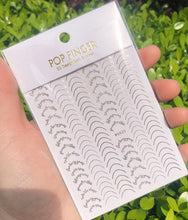 Load image into Gallery viewer, Stripe Line Nail Sticker Decal Thin Lining Line Art Self-Adhesive Peel Off Silver /Gold /White /Black Gold Stickers Accessories Strip Line Nail Decal Self-Adhesive 3D Wave Decal Decoration Metallic Curve Design Decoration for Women Girls