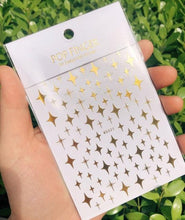 Load image into Gallery viewer, Stripe Line Nail Sticker Decal Thin Lining Line Art Self-Adhesive Peel Off Silver /Gold /White /Black Gold Stickers Accessories Strip Line Nail Decal Self-Adhesive 3D Wave Decal Decoration Metallic Curve Design Decoration for Women Girls