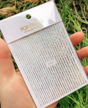 Load image into Gallery viewer, Stripe Line Nail Sticker Decal Thin Lining Line Art Self-Adhesive Peel Off Silver /Gold /White /Black Gold Stickers Accessories Strip Line Nail Decal Self-Adhesive 3D Wave Decal Decoration Metallic Curve Design Decoration for Women Girls
