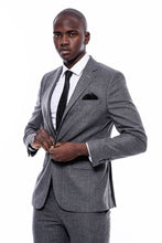 Load image into Gallery viewer, Striped Grey Double Breasted Suit - Wessi