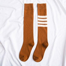 Load image into Gallery viewer, Striped Long Warm Thigh High Stockings Women's Casual Tube Thigh High Socks for School Over Knee High Socks for girls