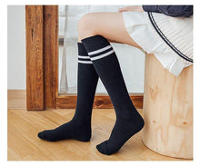 Load image into Gallery viewer, Striped Long Warm Thigh High Stockings Women's Casual Tube Thigh High Socks for School Over Knee High Socks for girls