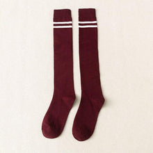 Load image into Gallery viewer, Striped Long Warm Thigh High Stockings Women's Casual Tube Thigh High Socks for School Over Knee High Socks for girls