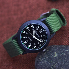 Load image into Gallery viewer, Students Learning Time Quartz Watches Girls Water Resistant Gifts Clock Kids Canvas Fashion Wristwatches Dark Watches For Men Waterproof Field Outdoor Sport Mens Wristwatch With Nylon Band