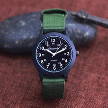 Load image into Gallery viewer, Students Learning Time Quartz Watches Girls Water Resistant Gifts Clock Kids Canvas Fashion Wristwatches Dark Watches For Men Waterproof Field Outdoor Sport Mens Wristwatch With Nylon Band