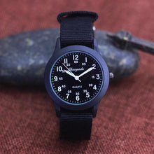 Load image into Gallery viewer, Students Learning Time Quartz Watches Girls Water Resistant Gifts Clock Kids Canvas Fashion Wristwatches Dark Watches For Men Waterproof Field Outdoor Sport Mens Wristwatch With Nylon Band