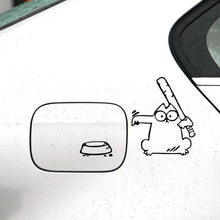 Load image into Gallery viewer, Styling The Feeding Cartoon Car Fuel Cap Stickers Funny Cat Lover Decal Vinyl Sticker Decals Accessories Cat Hungry Cat Feed Me! Vinyl Decal White Funny Cat Stickers For Cars